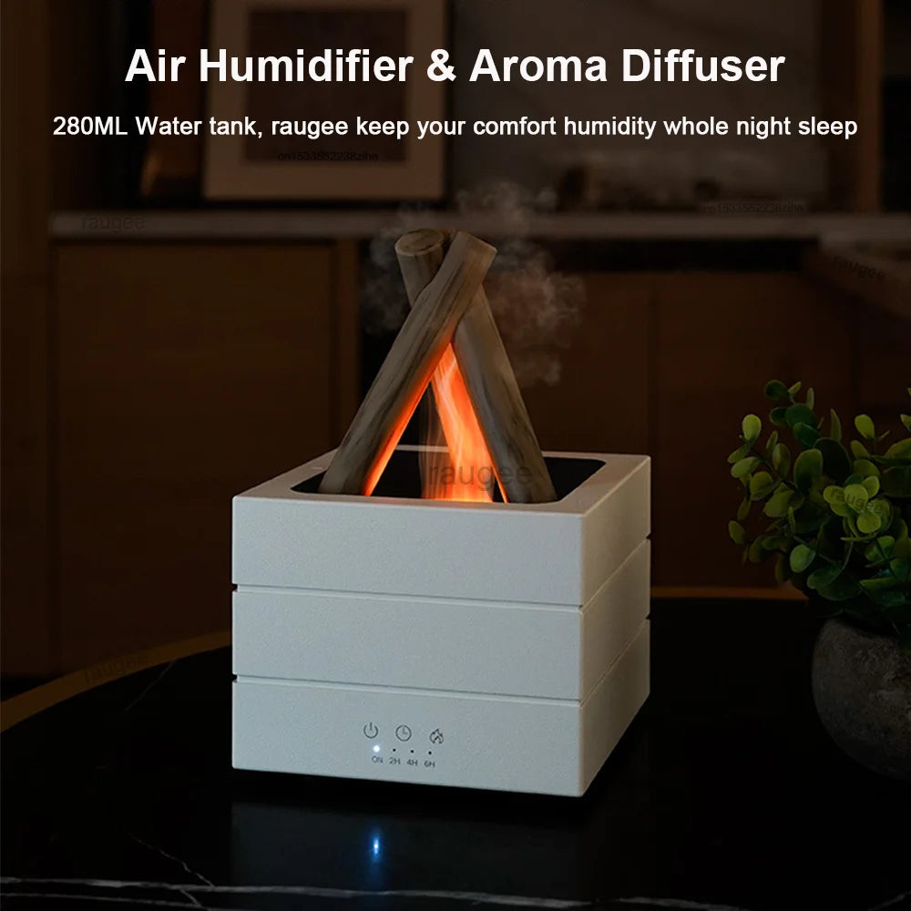 Atomizador de aire con llama, humidificador de aire, difusor de aromas.