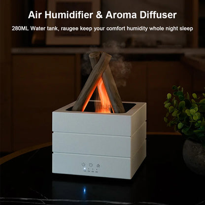 Atomizador de aire con llama, humidificador de aire, difusor de aromas.